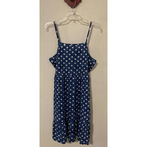 Old Navy Girls 18 Plus Blue Star-Print Sleeveless Knee-Length Cotton Dress A5905